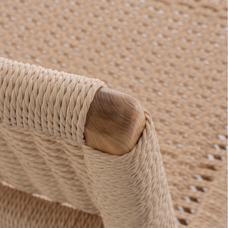 FK8917.01 armchair ANIKA indoors wooden rope-knitted 67,5x75x73,5H