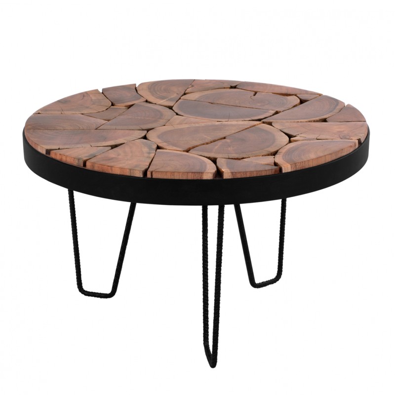 Coffee Table TIMOTHY FK8366.11 Solid ACACIA Φ73x45H Coffee Table TIMOTHY FK8366.11 Solid ACACIA Φ73x45H