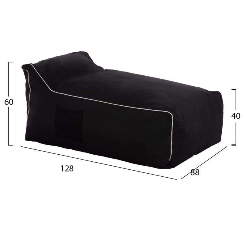 BEANBAG SEAT (POUF) “ZAFER” FK5772.12 TEXTILENE FABRIC BLACK COLOR BEANBAG SEAT (POUF) “ZAFER” FK5772.12 TEXTILENE FABRIC BLACK COLOR