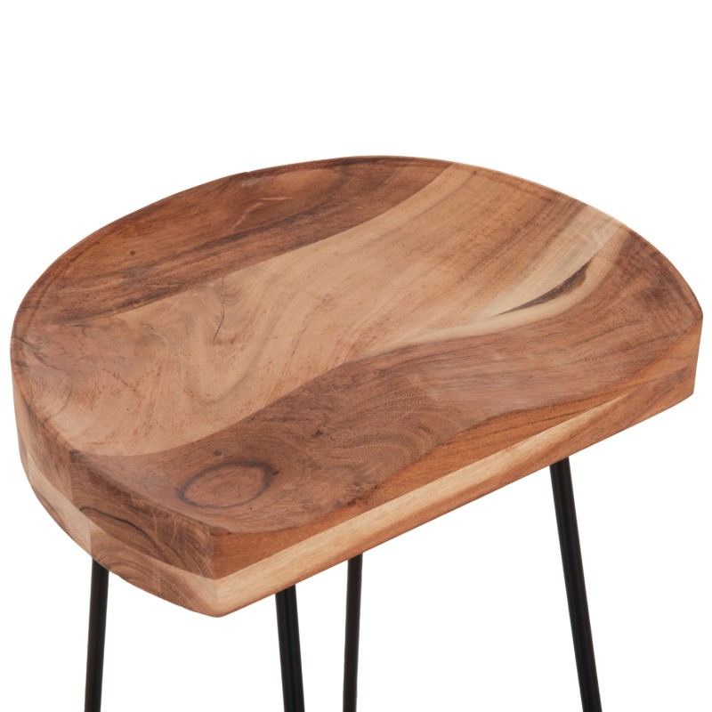 BAR STOOL ELEANOR FK8363.11 SOLID ACACIA WOOD SEAT-METAL 50x43x78Hcm. BAR STOOL ELEANOR FK8363.11 SOLID ACACIA WOOD SEAT-METAL 50x43x78Hcm.