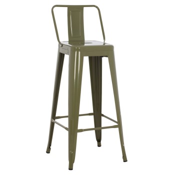 ΣΚΑΜΠΟ BAR ΜΕΤΑΛΛΙΚΟ MELITA ME ΠΛΑΤΗ ΣΕ DARK OLIVE GREEN FK8643.03 43Χ43Χ100εκ.