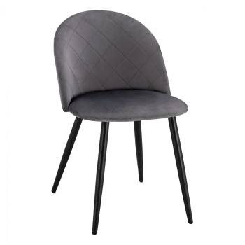 Dining Chair FK8731.11 with metallic legs & Grey velvet