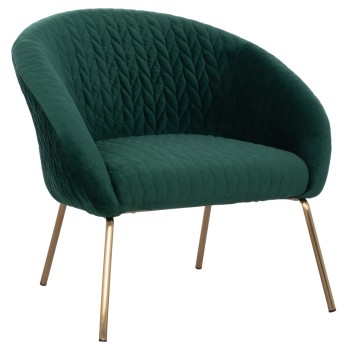 FK8549.03 armchair JOYCE, cypress green velvet, metallic legs