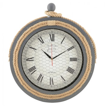 GRAY METAL WALL CLOCK WITH ROPE FK7452.01 D50 cm.