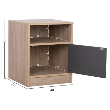 NIGHTSTAND MELAMINE MALORY SONOMA-GREY 40x40x50Hcm.FK2205.04 NIGHTSTAND MELAMINE MALORY SONOMA-GREY 40x40x50Hcm.FK2205.04