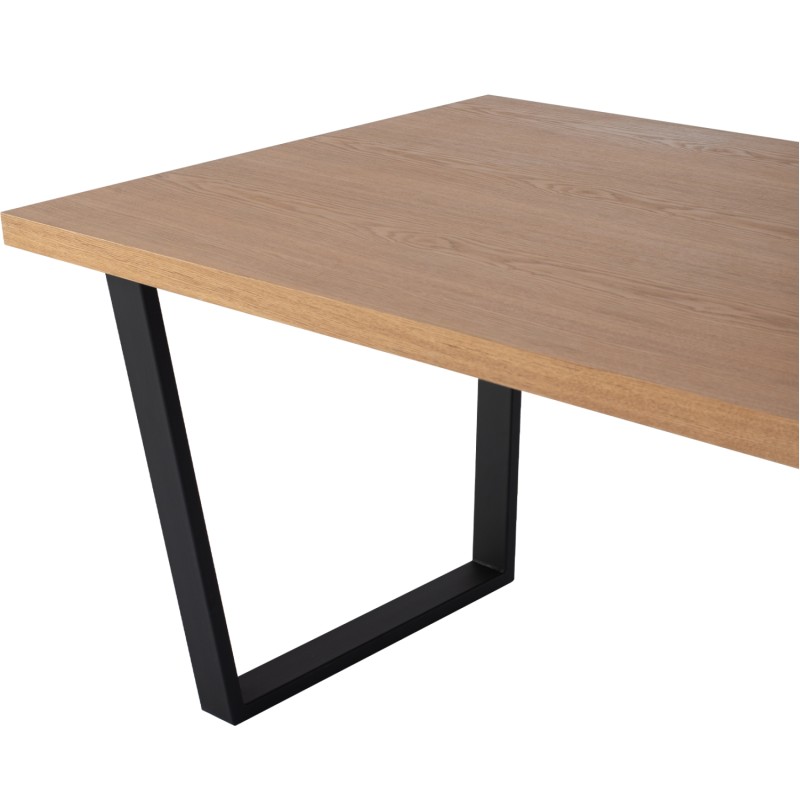 DINING TABLE ASTORIA FK9012 MDF TOP WITH OAK WOOD VENEER METAL LEGS RUSTIC STYLE 180X90X75H DINING TABLE ASTORIA FK9012 MDF TOP WITH OAK WOOD VENEER METAL LEGS RUSTIC STYLE 180X90X75H
