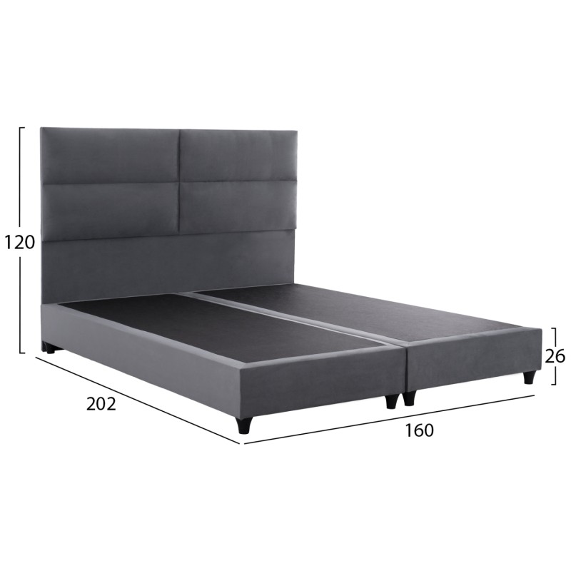 VELVET GRAY BED MILO FK616.10 FOR MATTRESS 160x200 cm VELVET GRAY BED MILO FK616.10 FOR MATTRESS 160x200 cm