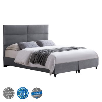 VELVET GRAY BED MILO FK616.10 FOR MATTRESS 160x200 cm