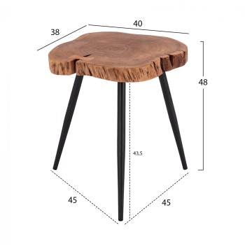 Side coffee table FK8202.11 solid acacia wood 38X40X48H