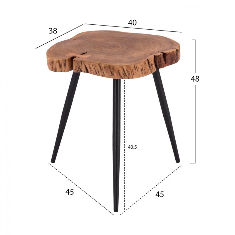 Side coffee table FK8202.11 solid acacia wood 38X40X48H