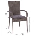 Armchair FK5685.01 Metallic with pillow Wicker grey 55x64x93cm Armchair FK5685.01 Metallic with pillow Wicker grey 55x64x93cm