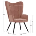 FK8918.02 armchair, dusty pink velvet, footstool FK8918.02 armchair, dusty pink velvet, footstool