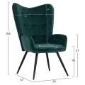 FK8918.03 armchair CRAWLEY, footstool, cypress green velvet