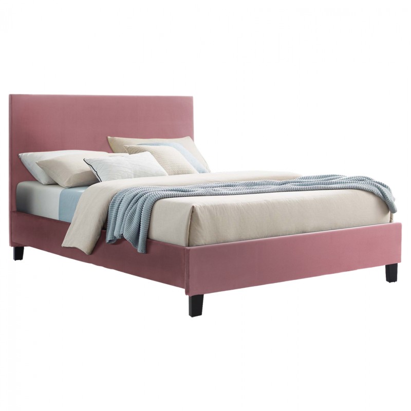 DUSTY PINK VELVET BED FK553.12 FOR MATTRESS 150x200 CM. DUSTY PINK VELVET BED FK553.12 FOR MATTRESS 150x200 CM.