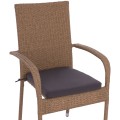 ARMCHAIR “ANISHA” METAL WITH BROWN-MOCHA WICKER AND SEAT CUSHION FK5685.02 56x60x94H CM. ARMCHAIR “ANISHA” METAL WITH BROWN-MOCHA WICKER AND SEAT CUSHION FK5685.02 56x60x94H CM.