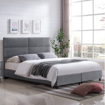 GRAY VELVET BED MILO FK628.10 FOR MATTRESS 180x200 cm.