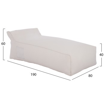 ΠΟΥΦ ΞΑΠΛΩΣΤΡΑ WADELIN FK5774.11 ΜΕ TEXTILINE ΛΕΥΚΟ 190x80x40-60Υ εκ.