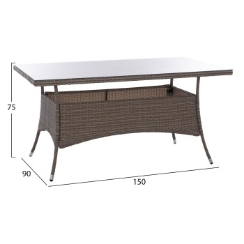 ΤΡΑΠΕΖΙ ΜΕΤΑΛΛΙΚΟ MINSK RATTAN ΓΚΡΙ FK5507.01 150x90x75Υ εκ. ΤΡΑΠΕΖΙ ΜΕΤΑΛΛΙΚΟ MINSK RATTAN ΓΚΡΙ FK5507.01 150x90x75Υ εκ.