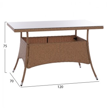 ΤΡΑΠΕΖΙ ΜΕΤΑΛΛΙΚΟ MILITARY RATTAN ΜΠΕΖ ΚΑΦΕ FK5141.32 120x70x75Υ εκ. ΤΡΑΠΕΖΙ ΜΕΤΑΛΛΙΚΟ MILITARY RATTAN ΜΠΕΖ ΚΑΦΕ FK5141.32 120x70x75Υ εκ.