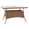 ΤΡΑΠΕΖΙ ΜΕΤΑΛΛΙΚΟ MILITARY RATTAN ΜΠΕΖ ΚΑΦΕ FK5141.32 120x70x75Υ εκ.