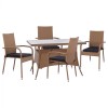ΣΕΤ ΤΡΑΠΕΖΑΡΙΑΣ 5ΤΜΧ ΤΡΑΠ. 120Χ70 & ΠΟΛΥΘΡΟΝΕΣ WICKER RATTAN ΜΠΕΖ ΚΑΦΕ FK11711.32