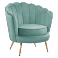 FK8493.07 armchair, pistachio green velvet, gold legs, 80x78x85