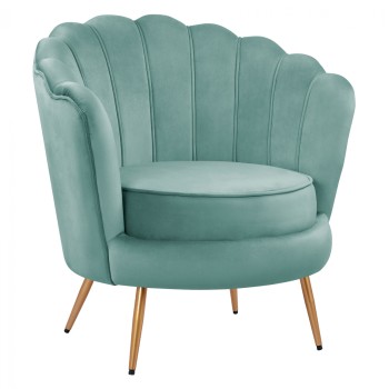 FK8493.07 armchair, pistachio green velvet, gold legs, 80x78x85