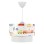PENDANT CEILING LAMP FK7573.01 KIDS’ ROOM DOUBLE WHITE DRUM SHADE WITH MULTICOLORED TRANSPORT TOY FIGURES