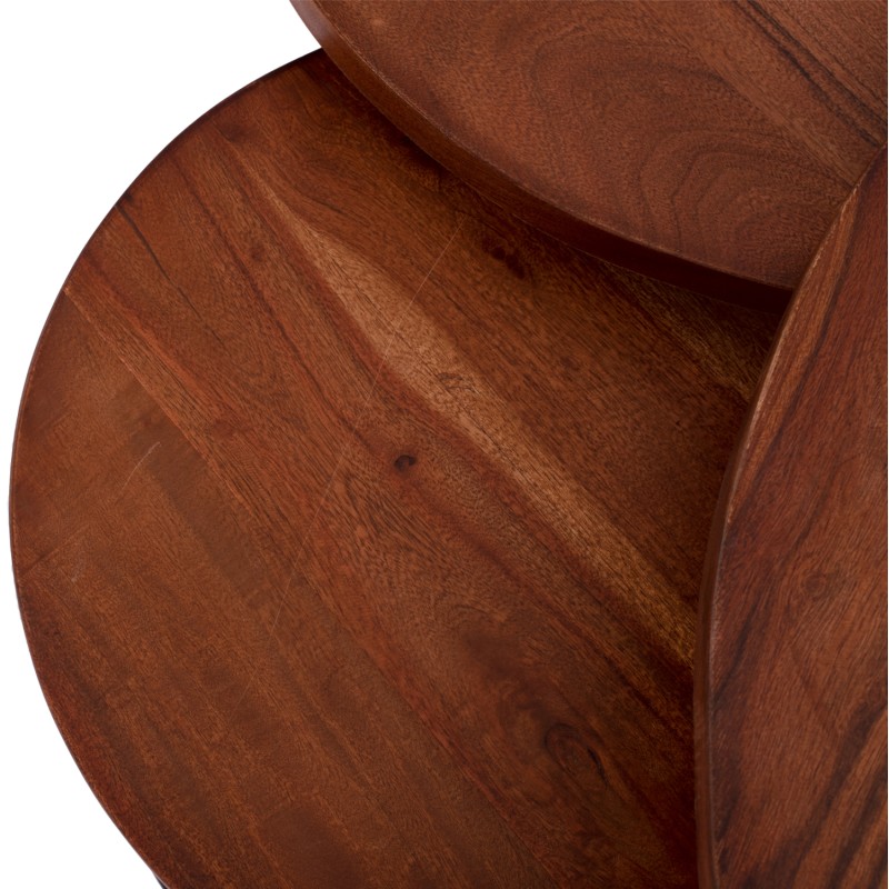 3 NESTING TABLES OBI FK9255 ACACIA WOOD WITH METAL BLACK LEGS 78x78x47H CM. 3 NESTING TABLES OBI FK9255 ACACIA WOOD WITH METAL BLACK LEGS 78x78x47H CM.