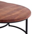 3 NESTING TABLES OBI FK9255 ACACIA WOOD WITH METAL BLACK LEGS 78x78x47H CM. 3 NESTING TABLES OBI FK9255 ACACIA WOOD WITH METAL BLACK LEGS 78x78x47H CM.