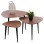 3 NESTING TABLES EMILIANO FK9256 ACACIA WOOD WITH METAL BLACK LEGS 69,5x67x46H CM.