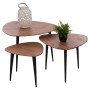 3 NESTING TABLES EMILIANO FK9256 ACACIA WOOD WITH METAL BLACK LEGS 69,5x67x46H CM.