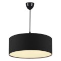 PENDANT CEILING LAMP FK7620.03 BLACK TEXTILE DRUM SHADE PENDANT CEILING LAMP FK7620.03 BLACK TEXTILE DRUM SHADE