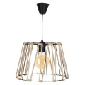 PENDANT CEILING LAMP FK7617.01 BLACK METAL-RODS BODY WITH ROPE DESIGN CAP