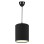 PENDANT CEILING LAMP FK7623.02 BLACK PILLAR, BLACK JUTE FABRIC DRUM SHADE