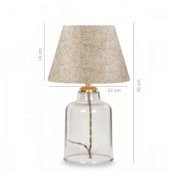 TABLE LAMP FK7583.03 GOLDEN CAP, TRANSPARENT BASE, GOLDEN PILLAR