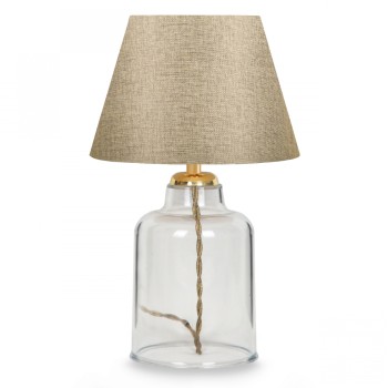 TABLE LAMP FK7583.03 GOLDEN CAP, TRANSPARENT BASE, GOLDEN PILLAR