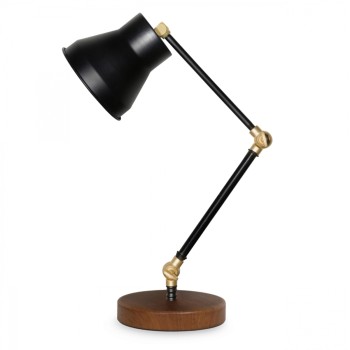 TABLE LAMP FK7585.01 LIGHT BROWN BASE, BLACK ARMS, BLACK CAP