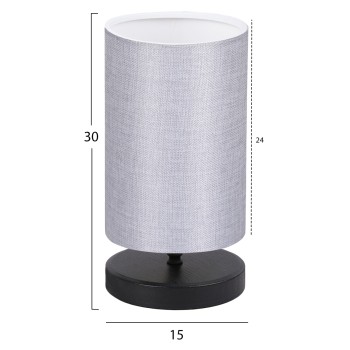 TABLE LAMP FK7595.03 BLACK BASE, LIGHT GREY CAP