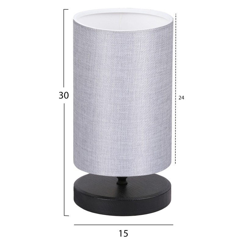 TABLE LAMP FK7595.03 BLACK BASE, LIGHT GREY CAP TABLE LAMP FK7595.03 BLACK BASE, LIGHT GREY CAP