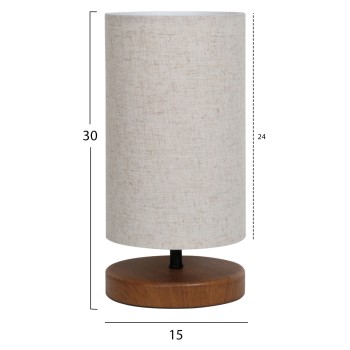 TABLE LAMP FK7596.02 BROWN BASE, ECRU WICKER CAP