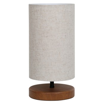 TABLE LAMP FK7596.02 BROWN BASE, ECRU WICKER CAP
