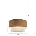 PENDANT CEILING LAMP FK7619.01 TWO-LAYER FABRIC DRUM, PLASTIC FRAME