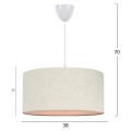 PENDANT CEILING LAMP FK7620.04 ECRU TEXTILE DRUM SHADE PENDANT CEILING LAMP FK7620.04 ECRU TEXTILE DRUM SHADE