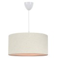 PENDANT CEILING LAMP FK7620.04 ECRU TEXTILE DRUM SHADE PENDANT CEILING LAMP FK7620.04 ECRU TEXTILE DRUM SHADE