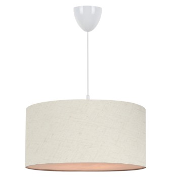 PENDANT CEILING LAMP FK7620.04 ECRU TEXTILE DRUM SHADE