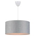 PENDANT CEILING LAMP FK7620.04 GREY TEXTILE DRUM SHADE PENDANT CEILING LAMP FK7620.04 GREY TEXTILE DRUM SHADE