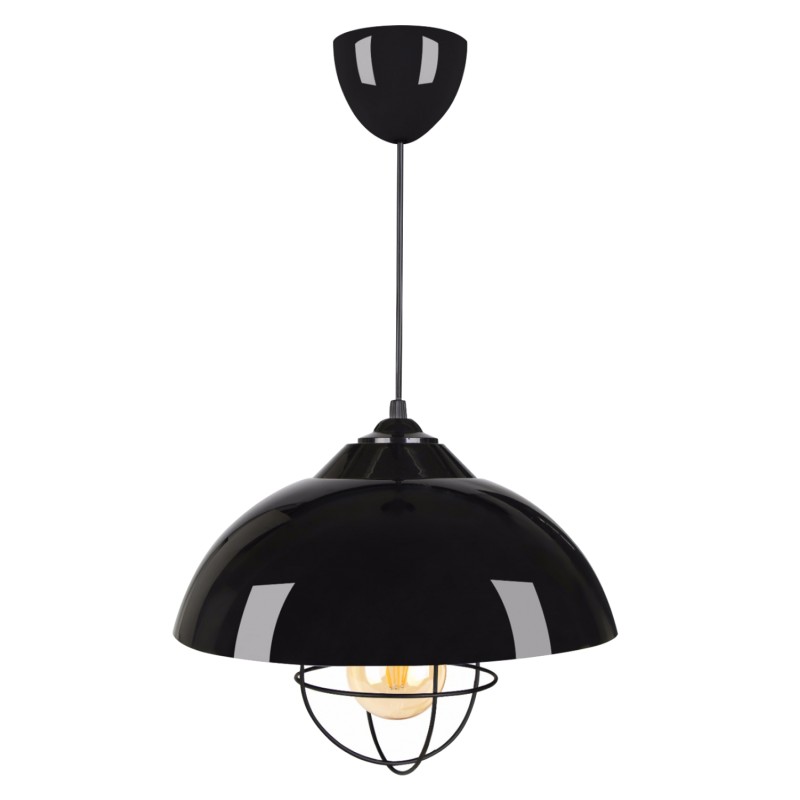 PENDANT CEILING LAMP FK7621.01 BLACK CAP, BLACK BULB GRID