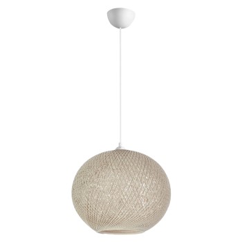 PENDANT CEILING LAMP FK7626.02 BEIGE SPHERE, KNITTED ROPE, INDOORS