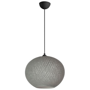 PENDANT CEILING LAMP FK7626.01 GREY SPHERE, KNITTED ROPE, INDOORS